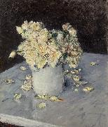 Gustave Caillebotte Yellow Roses in a Vase oil painting artist